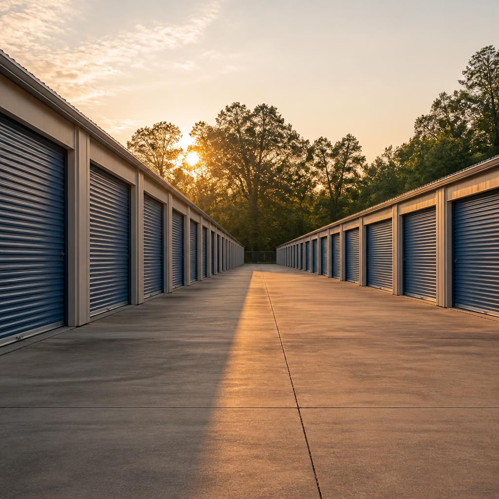 Illustrative view of a storage drive at sunset